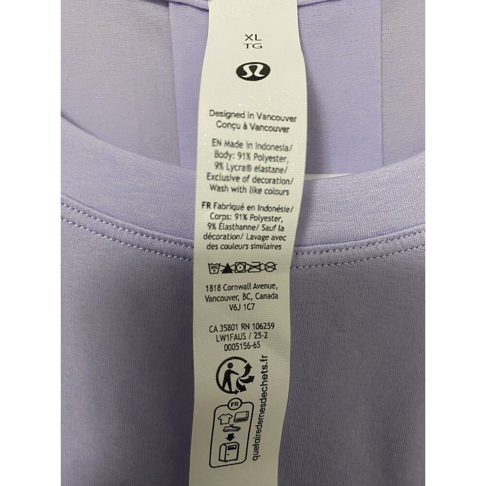 New Lululemon Lightweight Split-Back Training Tank Top Lavender Women XL - Picture 4 of 5